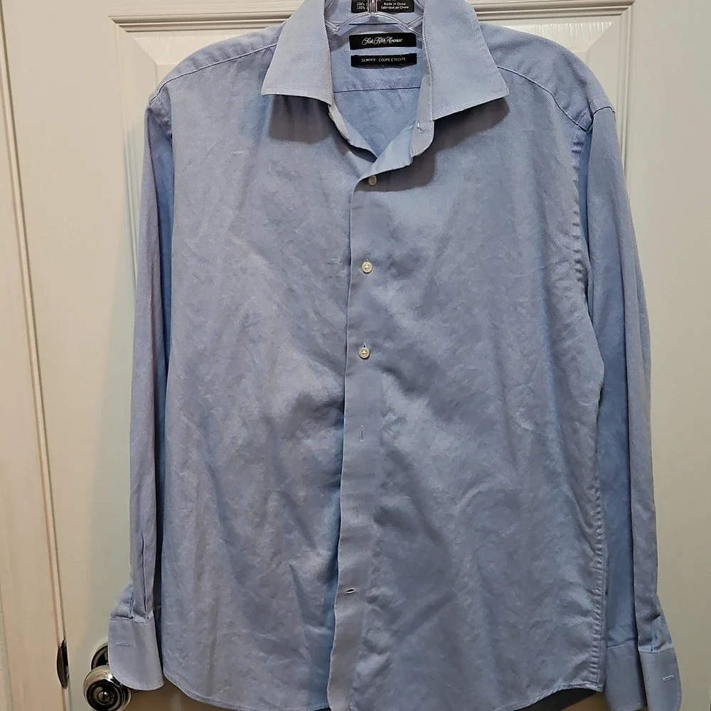 Saks Fifth Avenue Slim Fit Button-down Shirt 15 1/2 - 32/33 - Picture 3 of 9